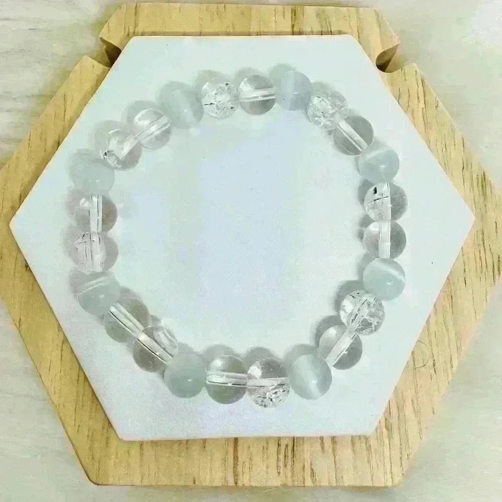White Light Clarity Beaded Bracelet